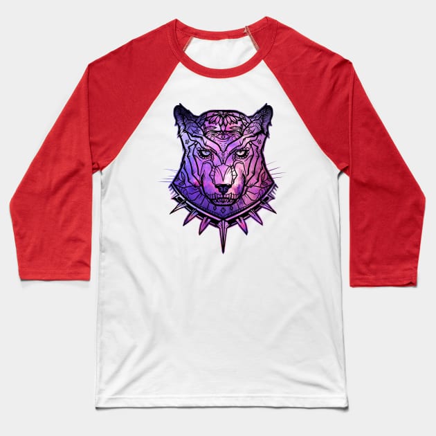 Black Panther Sky Baseball T-Shirt by LivMat